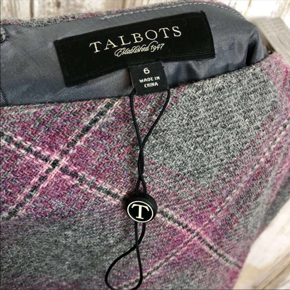 Talbots Skirt Gray Wool Blend Lined Size 8 - Picture 6 of 8